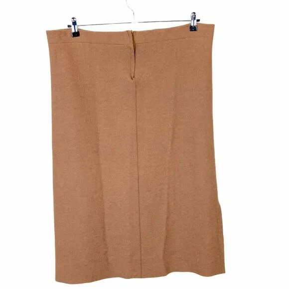 Blanket Skirt Handmade Women's Brown Wool Side Slit Zipper Vintage Size Med to L - Picture 2 of 11